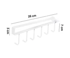 2pcs  Hooks Under Cabinet,Nail Free Adhesive Coffee Cups Holder Hanger Utensil Racks-White