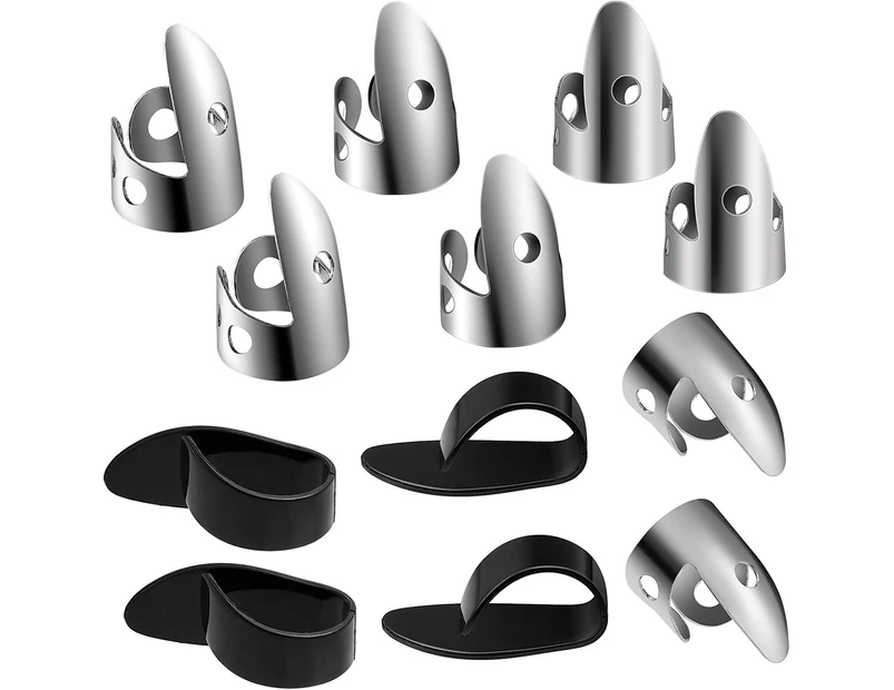 12 Pieces Steel Finger Picks Set, Including Stainless Steel Finger