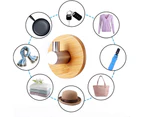 4pcs Self Adhesive Hooks Stainless Steel & Bamboo Bathrobe Hooks Wall Hooks Kitchen Towel