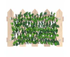 Balcony Privacy Screen | Artificial Ivy Fence  | 15.75x7.09in Fence With Decorative Flowers, Faux Leaf Flower Fencing Panel 0.4 Meters - Small Green Dill