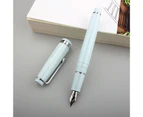 0.5mm Nib Pocket Size Fountain Pen Ink Bladder Absorption 2 in 1 Business Writing Pen Office Supplies-Light Blue
