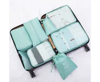 10Pcs/Set Luggage Packing Organizers Large Capacity Smooth Zipper Waterproof Drawstring Multipurpose Travel Shoe Cosmetic Bags Home Supplies - Blue