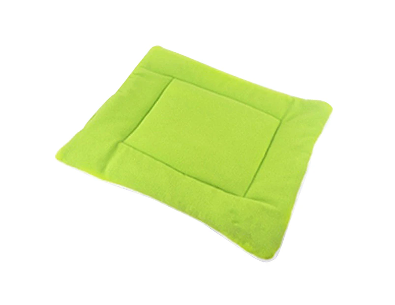 Pet Mat Soft Washable Square Shape Soft Pet Cushion for Travel - Green