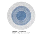 Pet Mat Hand-woven Scratch-Resistant Cotton Line Cat Grinding Claw Mat for Summer - Blue