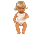 Miniland Doll Caucasian Blonde Girl 38cm Boxed 31152