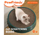 Pawfriends Cat Claw Plate Wear-Resistant Replaceable Round Corrugated Paper Pet Toy Green 42x8.5cm - Green