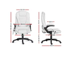Office Furniture Massage Office Chair 8 Point PU Leather Office Chair - White