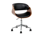 Office Furniture Office Chair Wooden and Leather Black