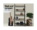 Office Furniture Bookshelf Wooden Display Shelves Bookcase Shelf Storage Metal Wall Black