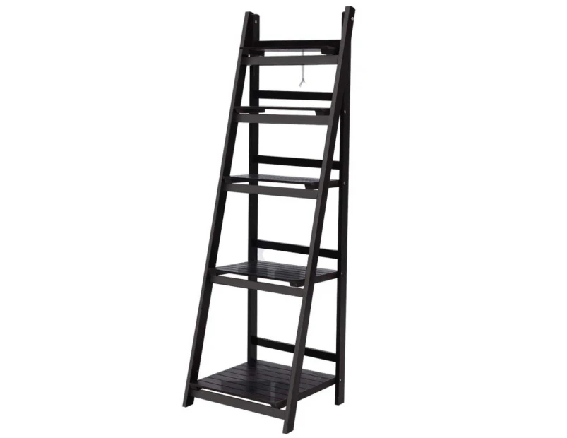 Office Furniture Display Shelf 5 Tier Wooden Ladder Stand Storage Book Shelves Rack Coffee