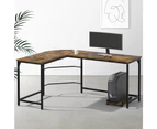 Office Furniture Corner Computer Desk L-Shaped Student Home Office Study Table Brown
