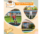 Costway 3-in-1 Kids Trampoline/Swing/Horizontal Bar w/Enclosure security Net Pad Indoor Outdoor Jumping Fun Orange