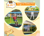 Costway 3-in-1 Kids Trampoline/Swing/Horizontal Bar w/Enclosure Safety Net Pad Indoor Outdoor Jumping Fun Yellow