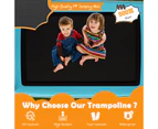 Costway 3-in-1 Kids Trampoline/Swing/Horizontal Bar w/Enclosure Safety Net Pad Indoor Outdoor Jumping Fun Orange