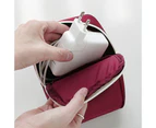 Cable Storage Bag Large Capacity Zipper Closure Travel Earphone Data Cable Organizer Pouch Household Supplies - Wine Red