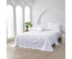 Essn 500TC Cotton Sateen Sheet Set White Double Bed