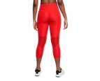 Nike Women's Dri-Fit Fast Yoga Crop Leggings Chile Red/Reflective Silver - Chile Red/Reflective Silv