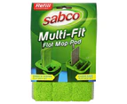 2PK Sabco MultIFit Replacement Cleaning Pad Refill Flat Mop/Bucket Sets Green
