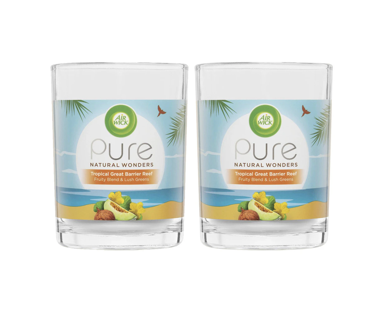 2PK Air Wick Pure Natural Wonders Scented Candle Great Barrier Reef Home Decor