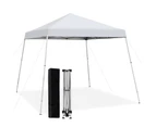 Costway 3x3 m Instant Pop Up Canopy Folding Slanted Leg Canopy Tent w/Carry Bag UPF50+ UV Protection