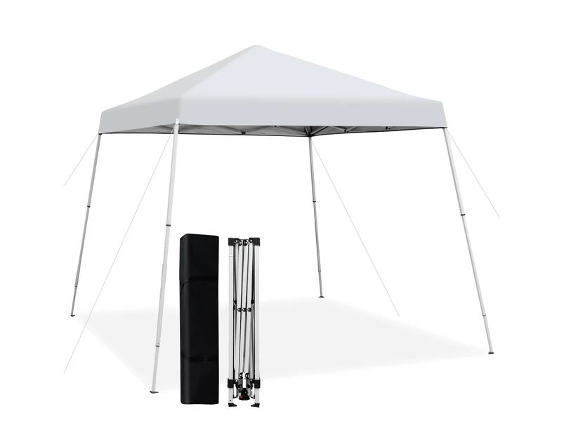 Costway 3x3 m Instant Pop Up Canopy Folding Slanted Leg Canopy Tent w/Carry Bag UPF50+ UV Protection