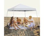 Costway 3x3 m Instant Pop Up Canopy Folding Slanted Leg Canopy Tent w/Carry Bag UPF50+ UV Protection