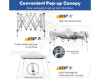 Costway 3x3 m Instant Pop Up Canopy Folding Slanted Leg Canopy Tent w/Carry Bag UPF50+ UV Protection