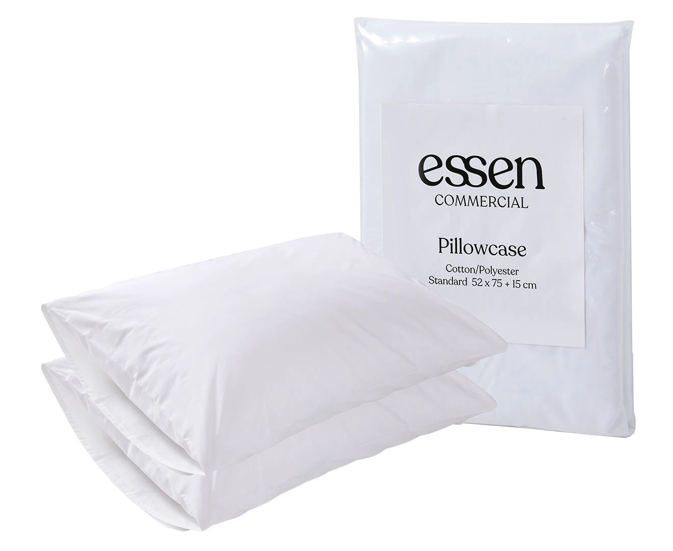 Essn 75x52cm Commercial Standard Pillowcase - White