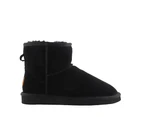 Ugg Boots Sude Womens Leather Sheepskin Grosby Jillaroo Black Slippers Leather/Suede - Black