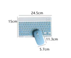 Rechargeable Bluetooth Keyboard and Mouse Combo Ultra-Slim Portable Compact Wireless Mouse Keyboard Set for Android Tablet Phone iPad iOS-sky blue