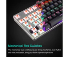 RGB LED Backlit Wired Mechanical Gaming Keyboard, 104 Mechanical gaming keyboard for PC gamers and working-Black(Red Shaftkey)