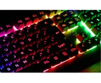 Wired Gaming Keyboard LED Rainbow Backlit Gaming 104 Keys for Windows & Mac PC Gamers Programmable-Metallic white rainbow light