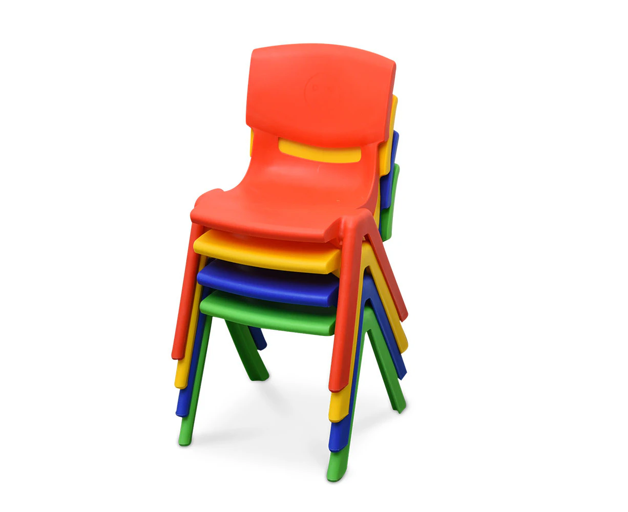 6x Kids Plastic Chairs in Mixed Colours Up to 100KG