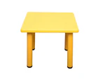 60x60cm Square Yellow Kid's Table and 2 Yellow Chairs