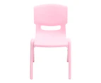 Set of 2 Kids Plastic Pink Chair Up to 100KG