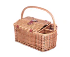 4 Person Picnic Basket Set Basket Outdoor Insulated Blanket Deluxe
