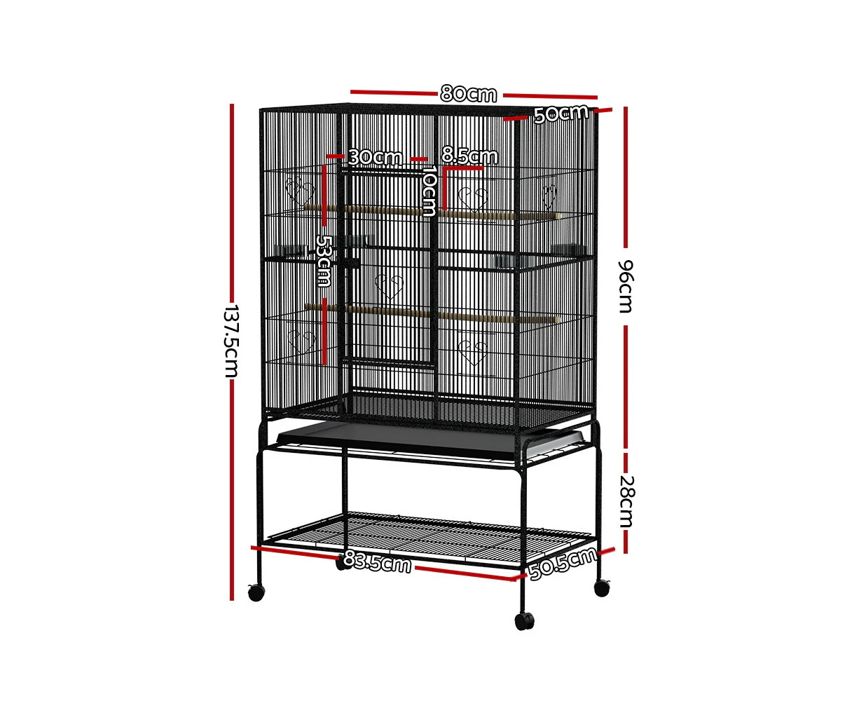 Bird Cage Pet Cages Aviary 137CM Large Travel Stand Budgie Parrot Toys