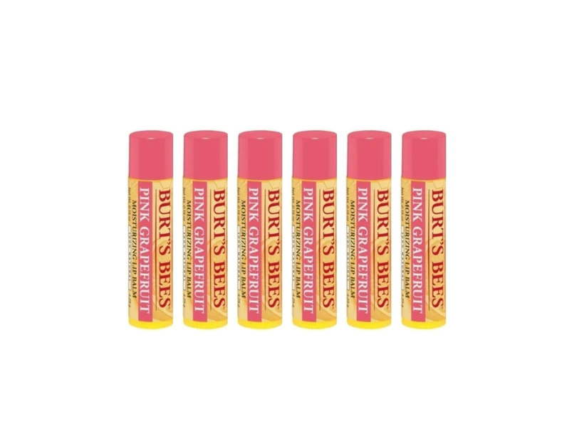 6 x Burt's Bees Pink Grapefruit Lip Balm 4.25g