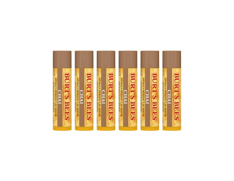 6 x Burt's Bees Chai Lip Balm 4.25g