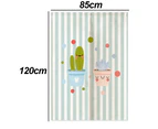 Cloth partition kitchen half curtain household bathroom curtain Simple green plant door curtain style3 85*120cm