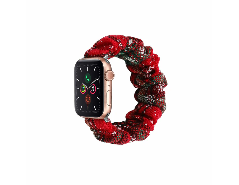 Women Hair Tie Watch Strap 38mm elastic strap Watch Bands Ladies bracelet strap for iWatch  Apple Watch-Red
