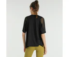 Bonivenshion Women Short Sleeve Workout Shirts Athletic Tee Tops Sports Running T-shirts for Women-Black
