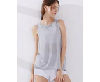 Bonivenshion Women's Workout Tops Loose Fit Sports Tops Breathable Training Tank Tops Sexy Yoga Tanks Muscle Running Tanks for Women-Grey