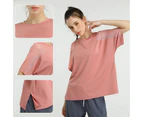 Bonivenshion Women Short Sleeve Workout Shirts Athletic Tee Tops Sports Running T-shirts for Women-Pink