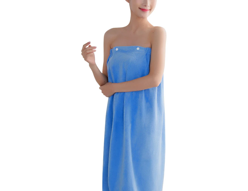 Ladies Wearable Bath Towel Adjustable Variety Tube Top Bath Skirt Suitable for SPA Beauty Swimming blue