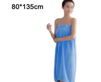 Ladies Wearable Bath Towel Adjustable Variety Tube Top Bath Skirt Suitable for SPA Beauty Swimming blue