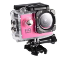 Sports Camera 1080P 12MP Sports Camera Full HD 2.0 Inch Sports Camera 30m/98ft Underwater Waterproof Camera with Installation Accessory Kit Color Pink