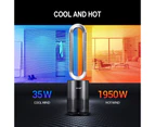 Tower Fan Heater Bladeless Oscillation 4 In 1 Electric Hot Cool Air HEPA Filter Plasma Disinfection Purifier