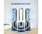 Tower Fan Heater Bladeless Oscillation 4 In 1 Electric Hot Cool Air HEPA Filter Plasma Disinfection Purifier