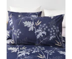 4PCS Quilt/Duvet Cover Flat Sheet Pillowcase Soft Microfiber Bedding Set Navy Blue